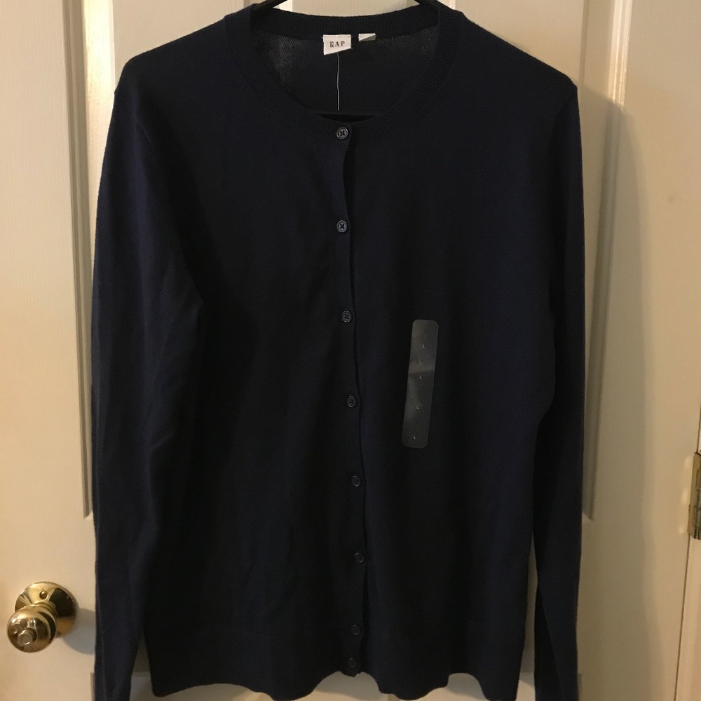 Gap Navy Blue Button Down Sweater